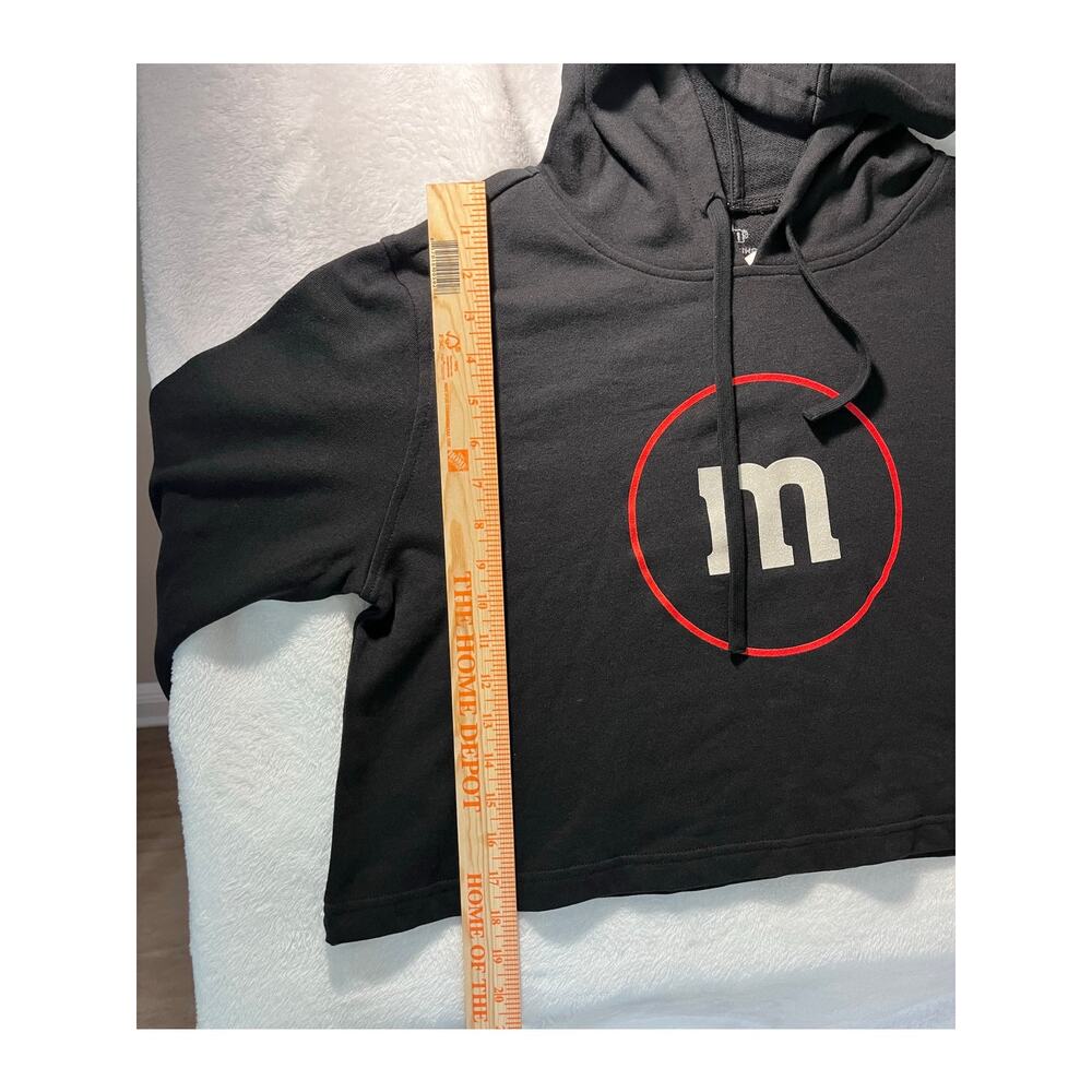 M&M World Disney Springs Cropped Graphic Hoodie Size Large Black 2020 NWT - Picture 6 of 7